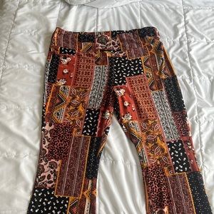 Flared leg pattern pants